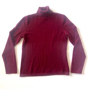 Burgundy 100% cashmere turtleneck sweater
